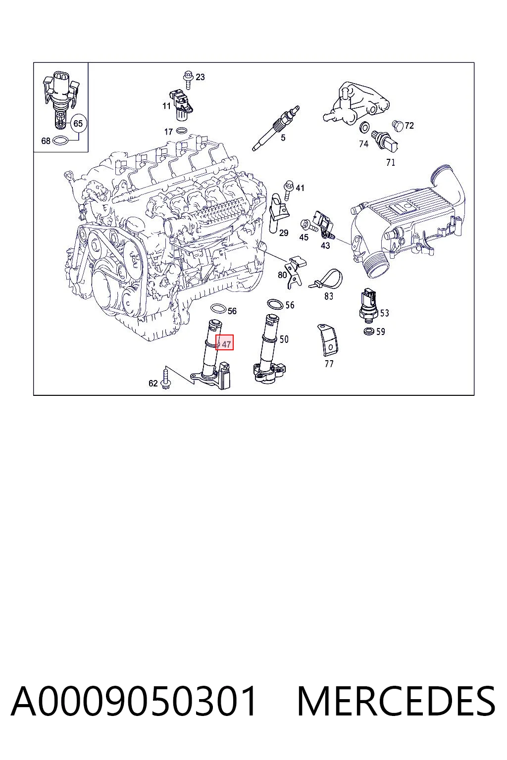 A0009050301 Mercedes Sensor de pressão de óleo