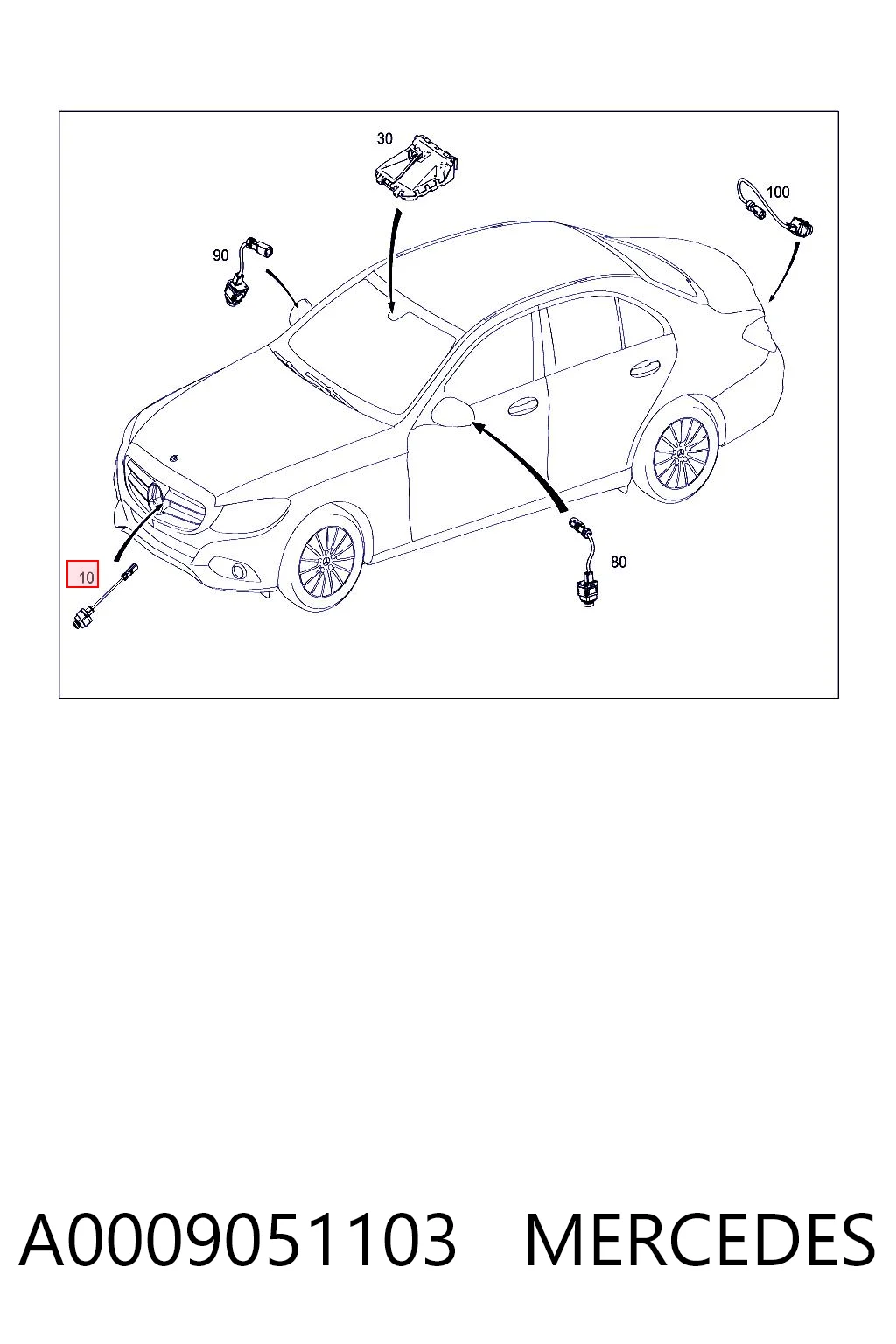 A0009051103 Mercedes Câmara do sistema para asseguramento de visibilidade