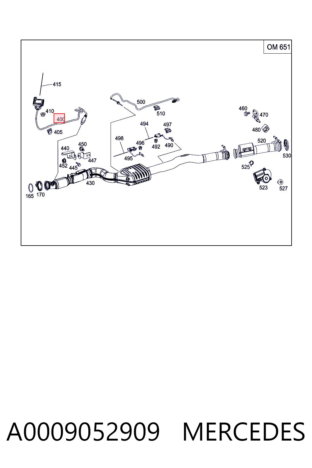 A0009052909 Mercedes Sensor dianteiro de óxidos de nitrogênio NOX