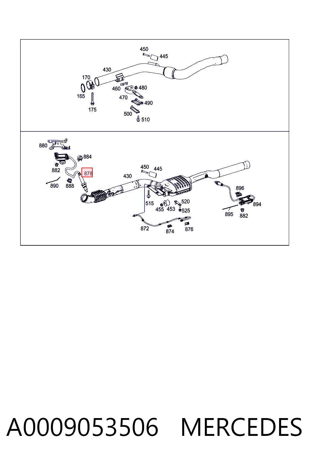 A0009053506 Mercedes Sensor de óxidos de nitrogênio NOX