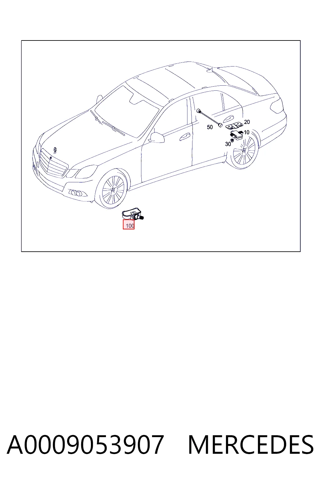 A0009053907 Mercedes Sensor de pressão de ar nos pneus