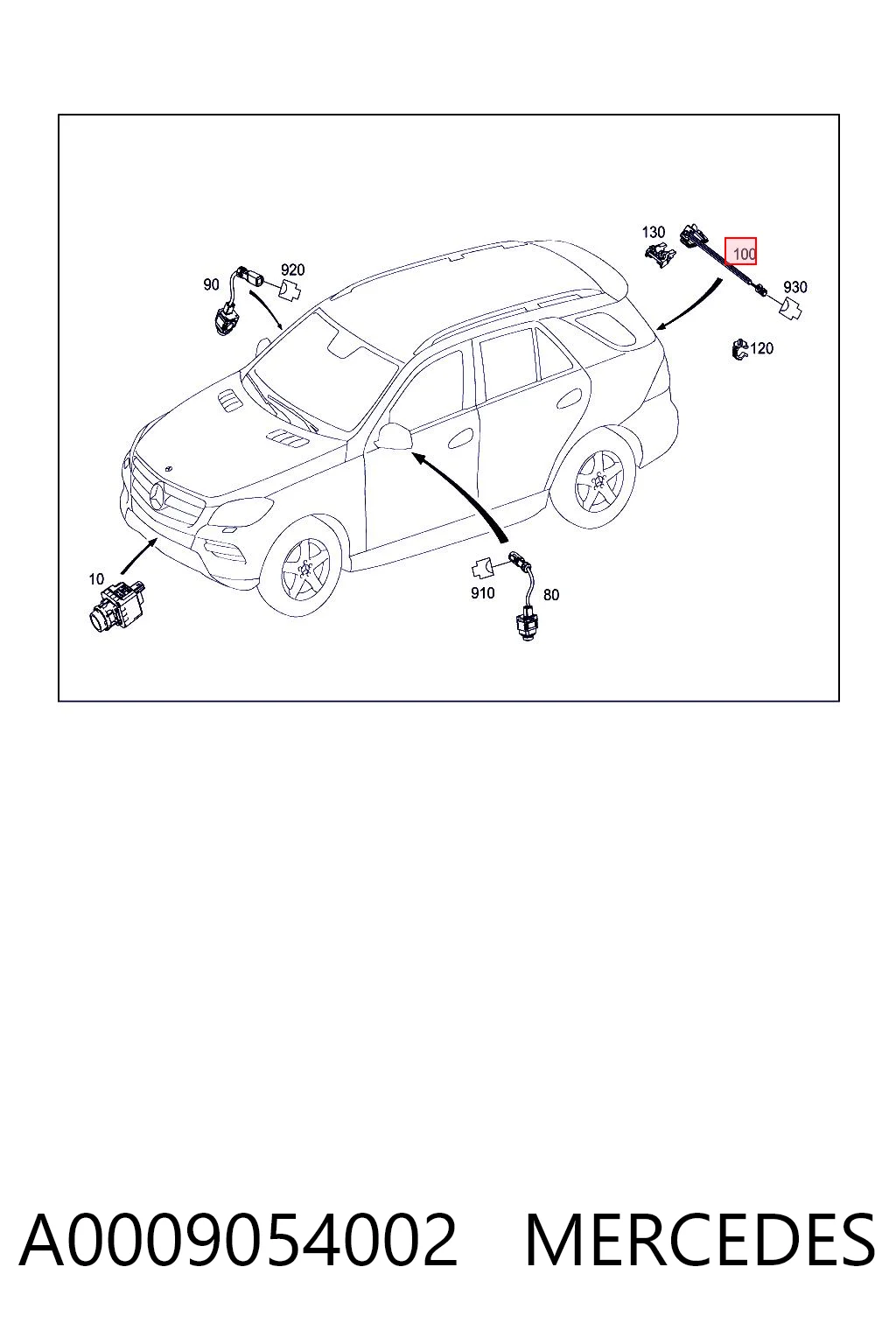 A0009054002 Mercedes Câmara do sistema para asseguramento de visibilidade