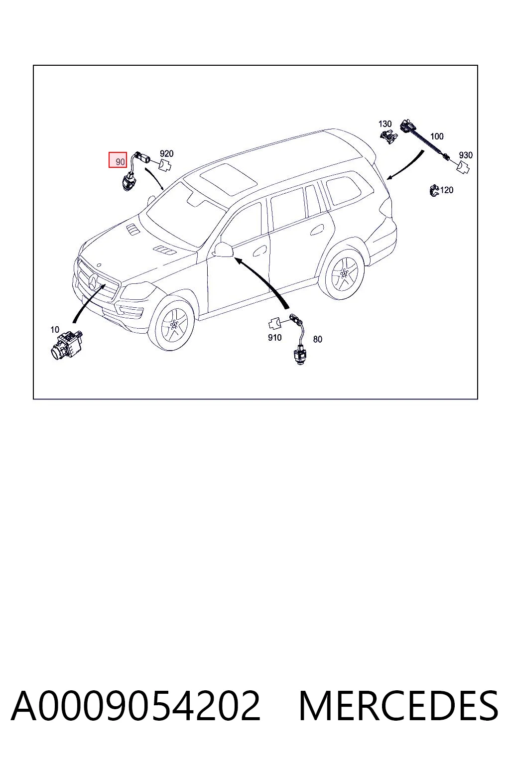 A0009054202 Mercedes Câmara do sistema para asseguramento de visibilidade