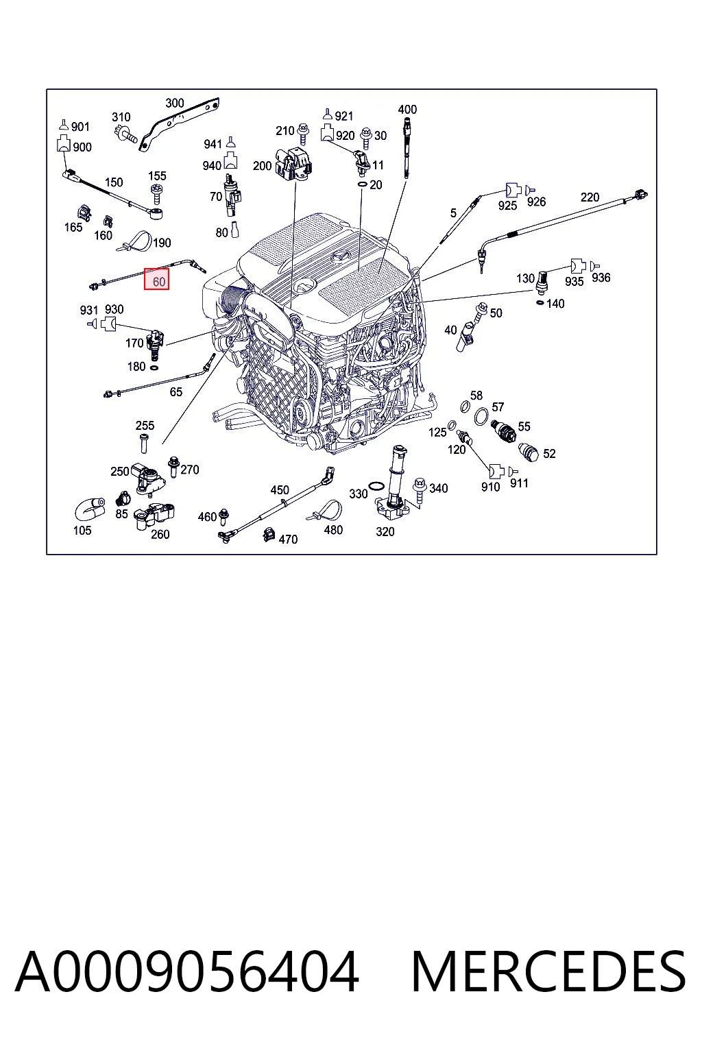 A0009056404 Mercedes Sensor de temperatura dos gases de escape (GE), antes de turbina