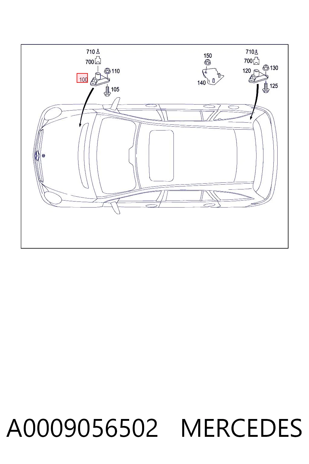 A0009056502 Mercedes Sensor de aceleração vertical