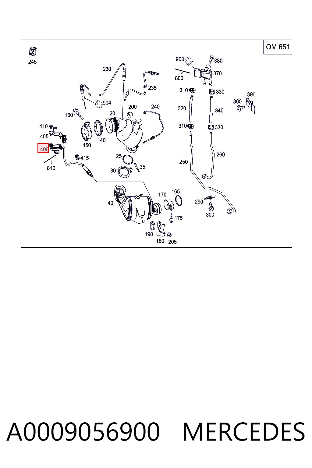 A0009056900 Mercedes Sensor de óxidos de nitrogênio NOX