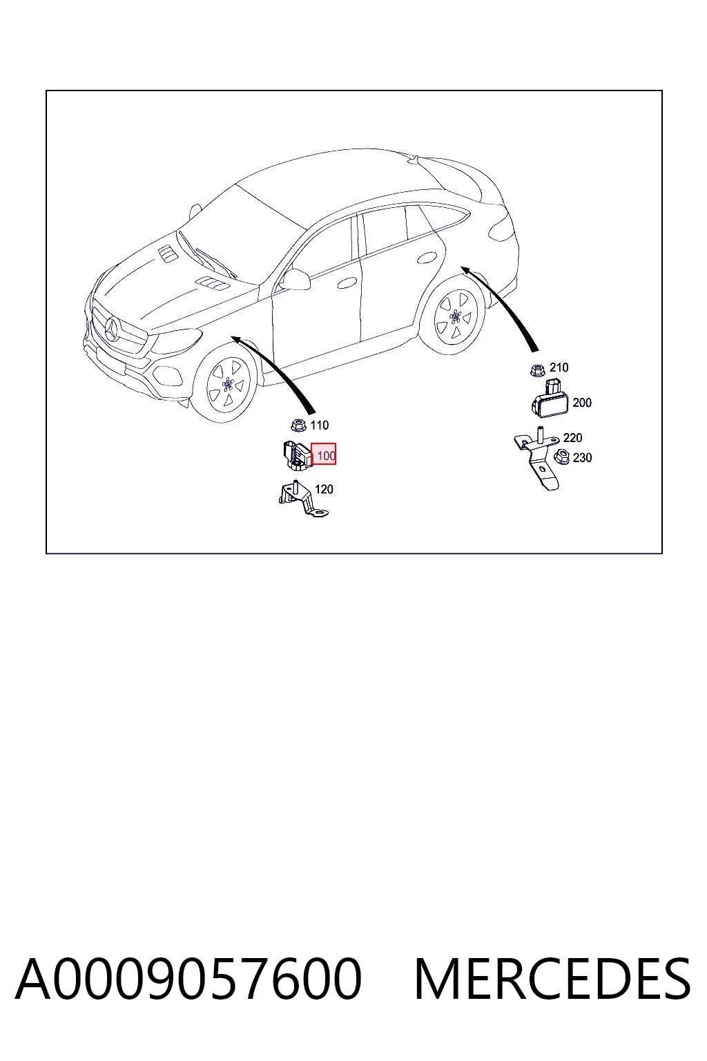 A0009057600 Mercedes Sensor de aceleração longitudinal