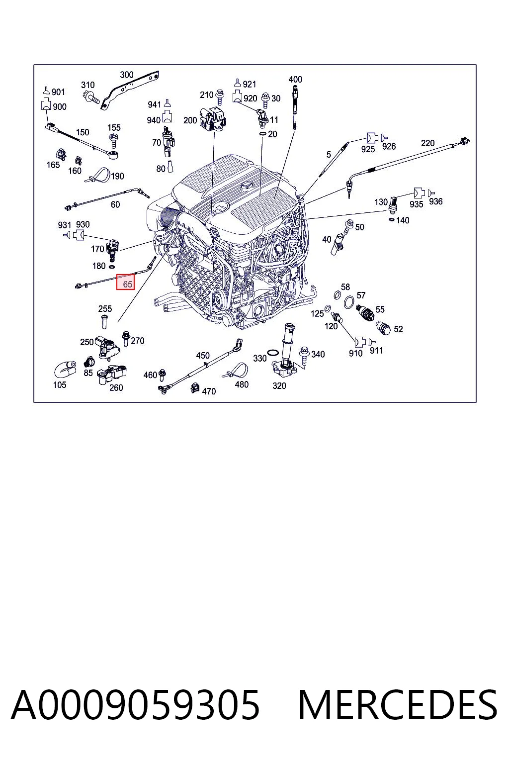 A0009059305 Mercedes Sensor de temperatura dos gases de escape (GE), antes de turbina