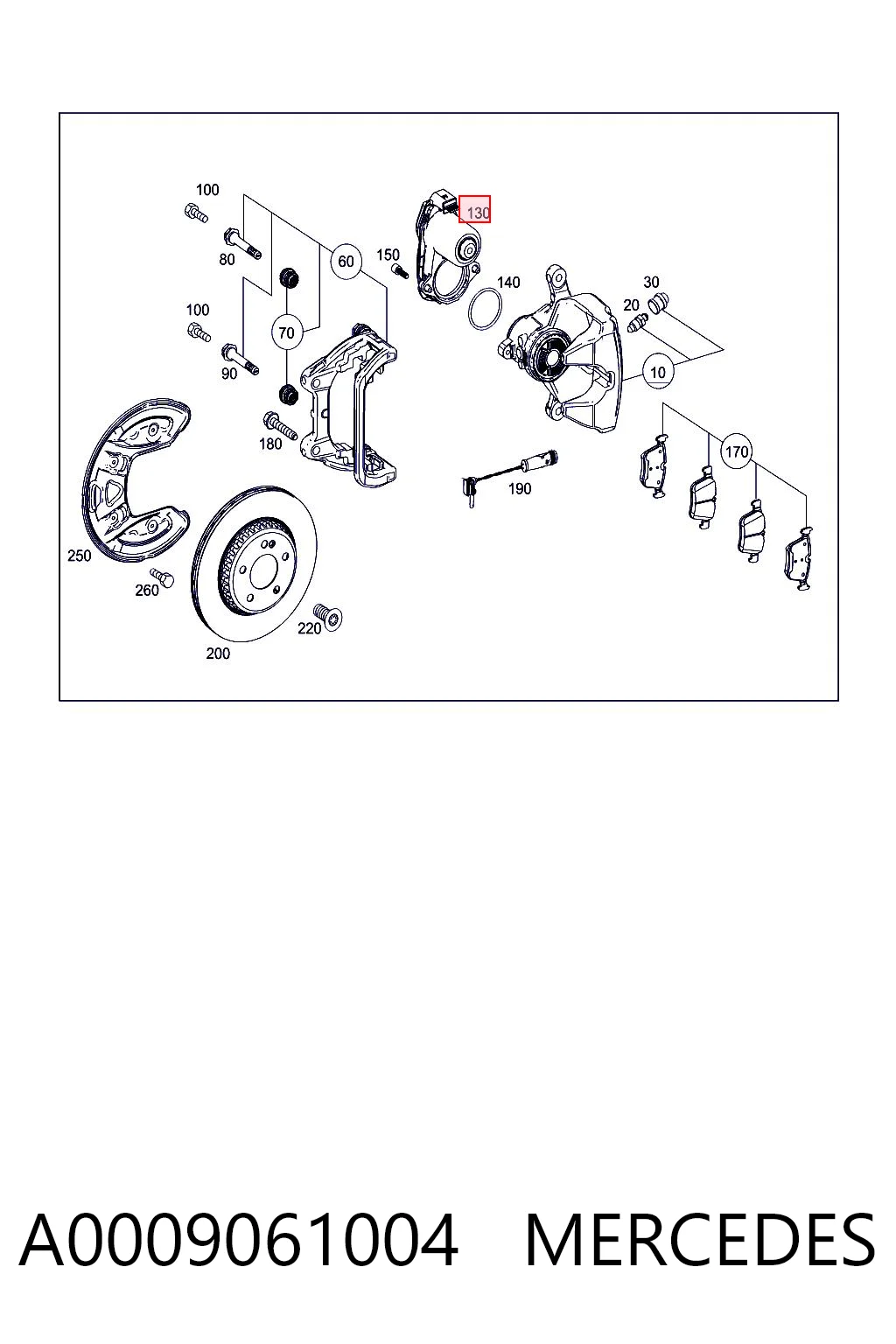 A0009061004 Mercedes Motor de acionamento do freio de suporte traseiro