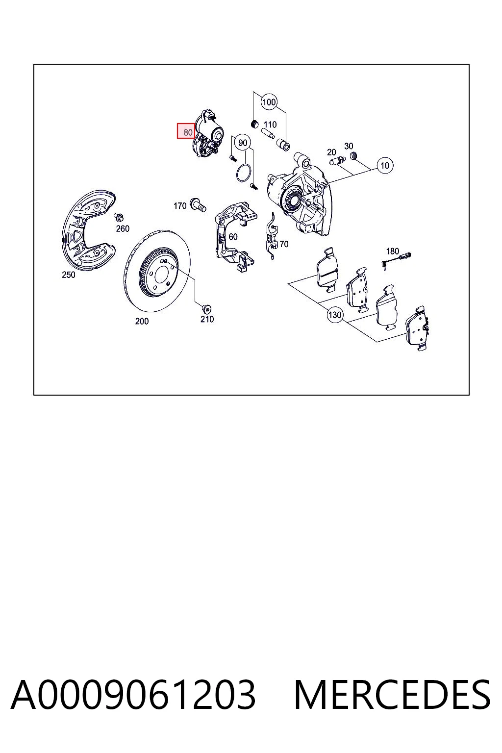 A0009061203 Mercedes Motor de acionamento do freio de suporte traseiro