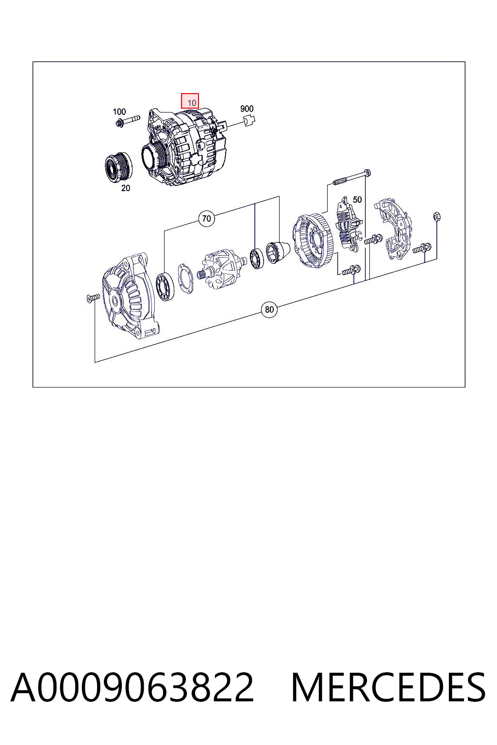 A0009063822 Mercedes Gerador