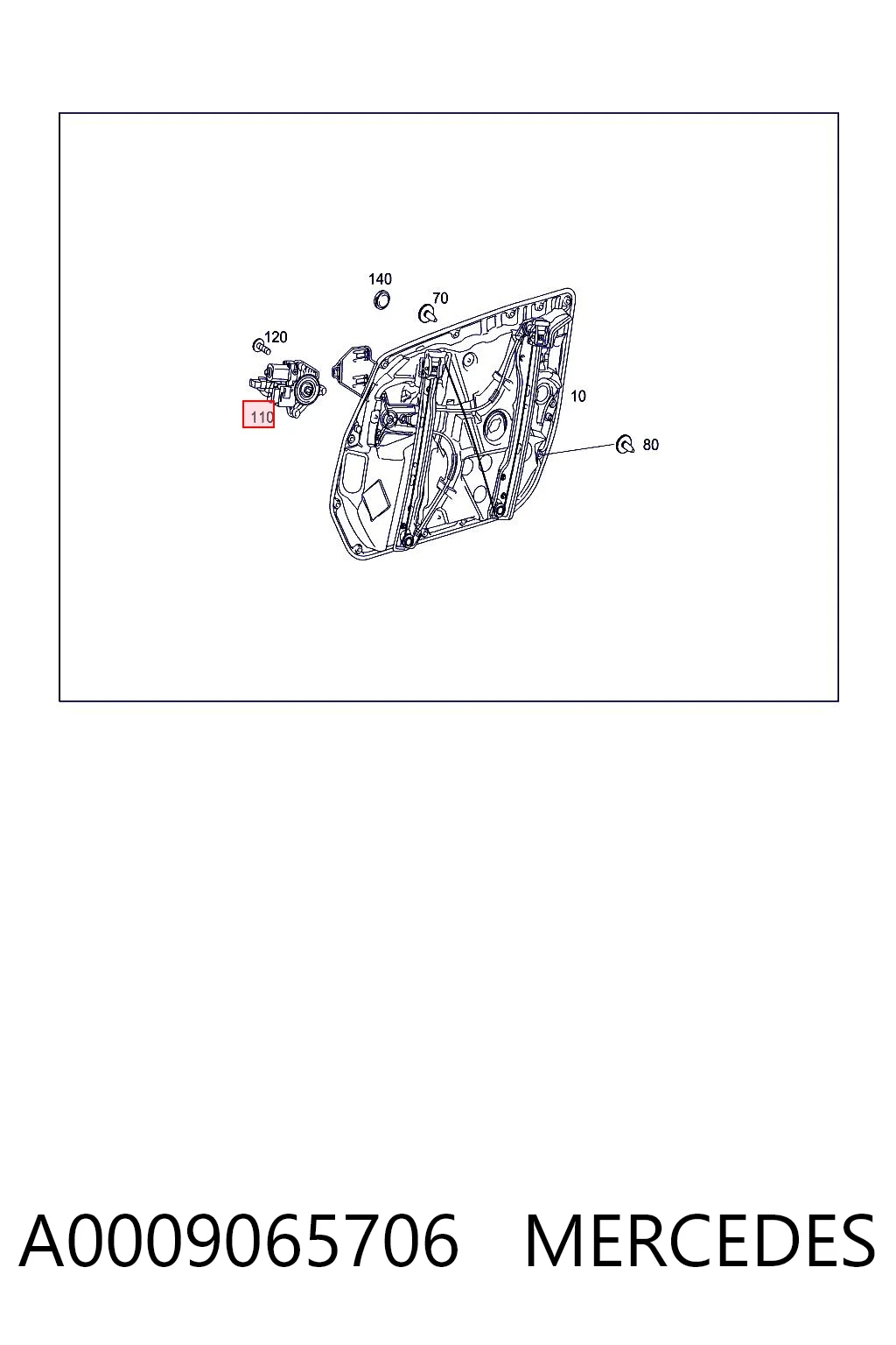 A0009065706 Mercedes Motor de acionamento de vidro da porta dianteira direita