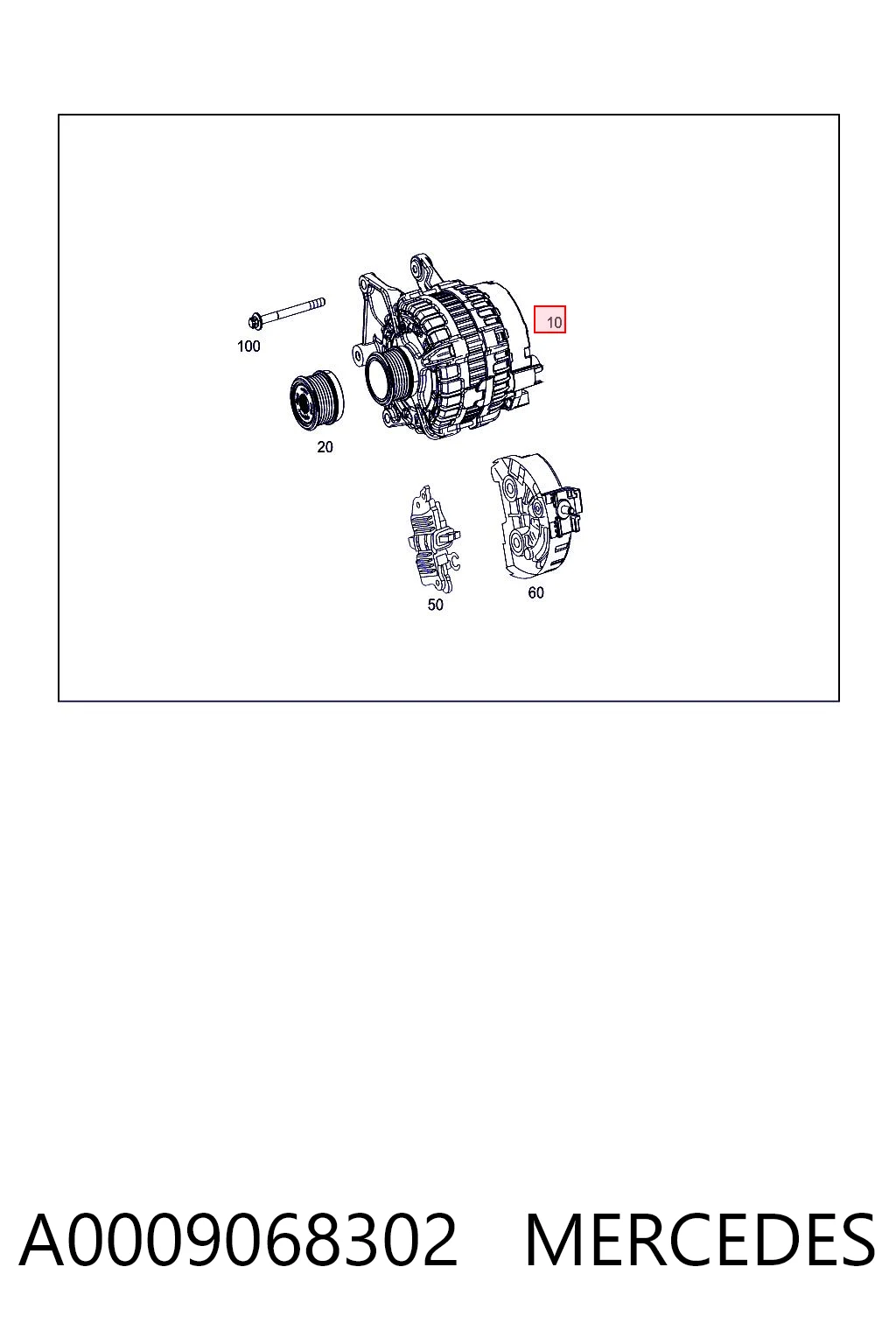 A0009068302 Mercedes Gerador