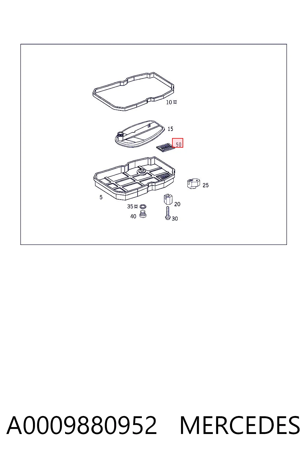 A0009880952 Mercedes Íman da Caixa Automática de Mudança