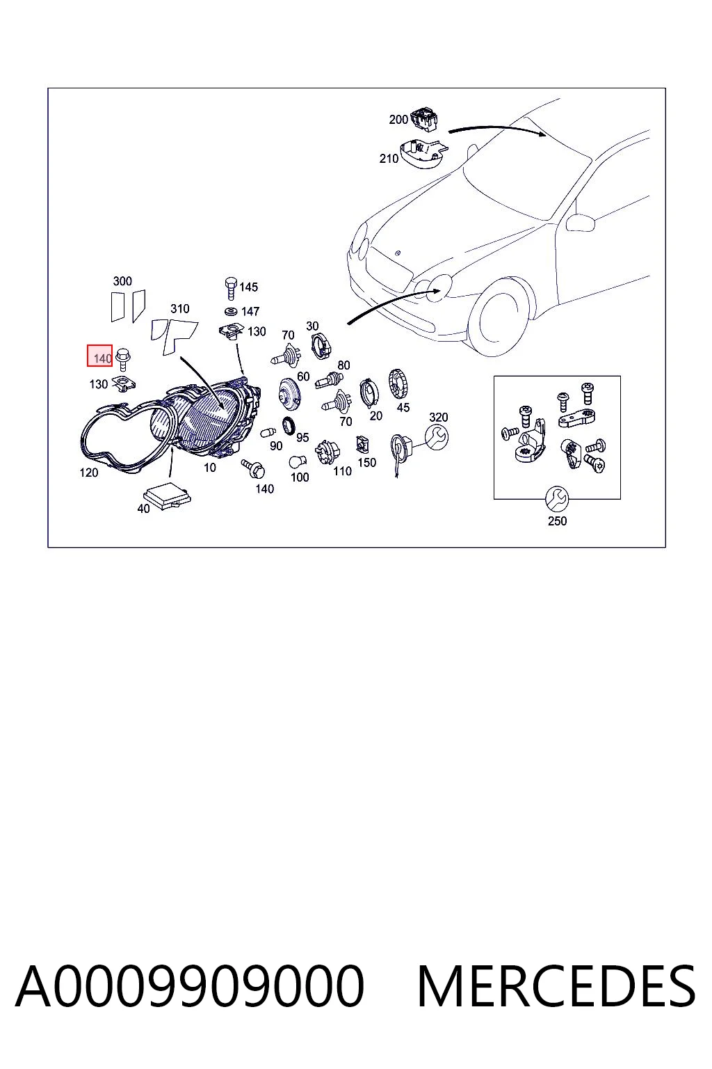 A0009909000 Mercedes 
