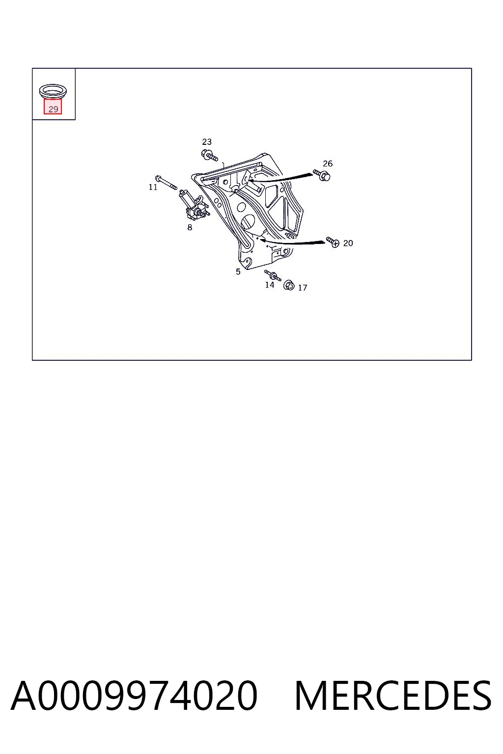 A0009974020 Mercedes Tampa de tanque de fluido para lavador