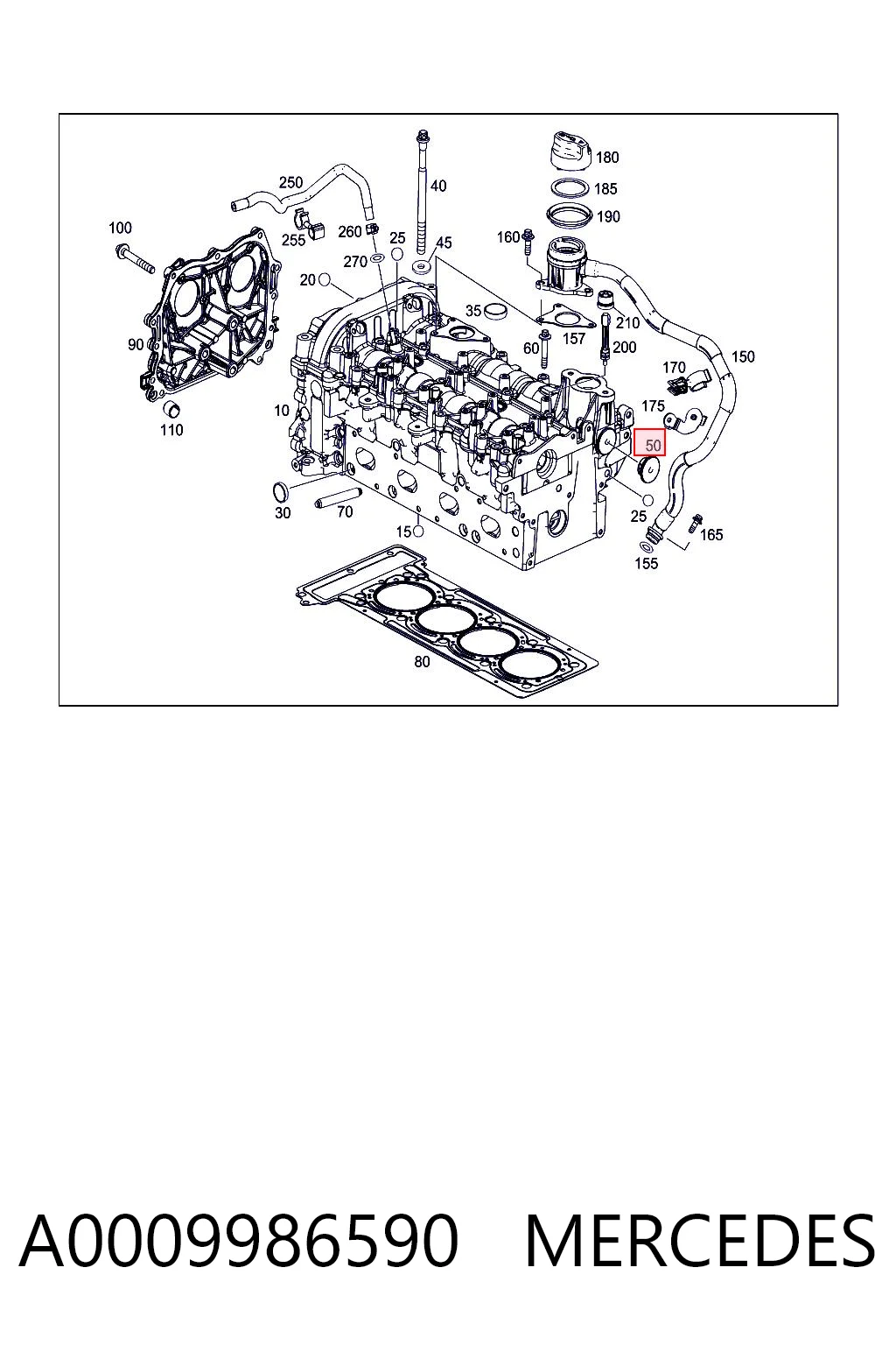 A0009986590 Mercedes Tampão da rolha da árvore distribuidora