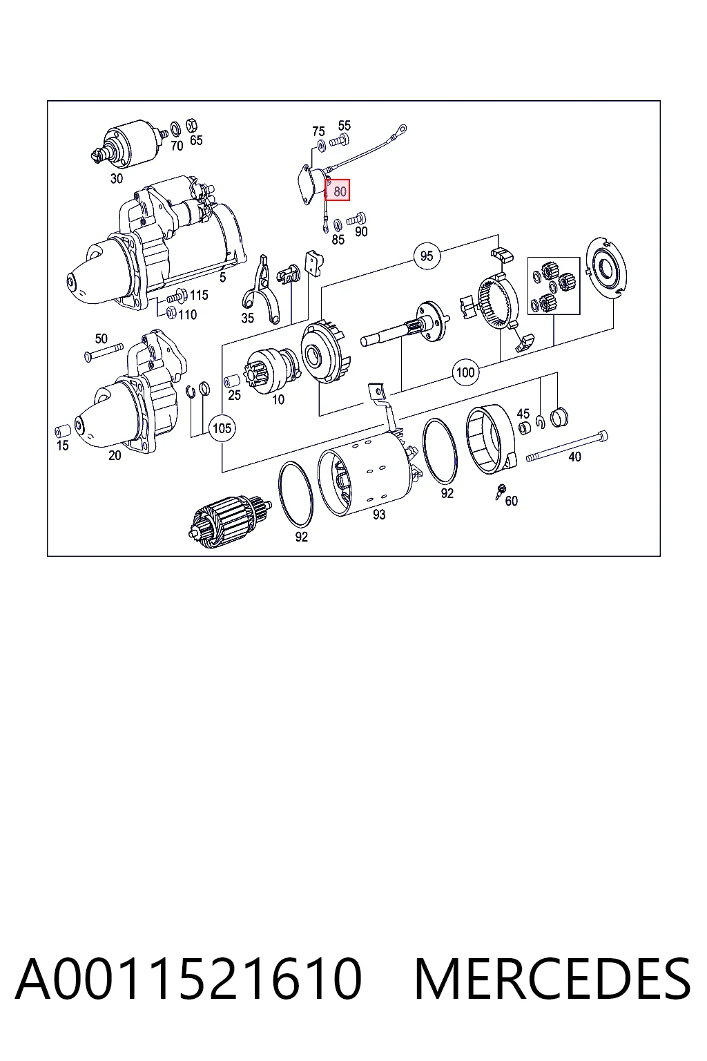 MSX1001 Mahle Original Relê retrator do motor de arranco