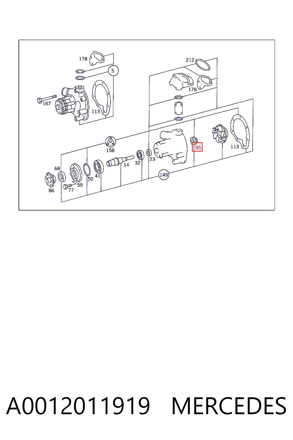 1545283 Volvo Kit de reparação da bomba da água