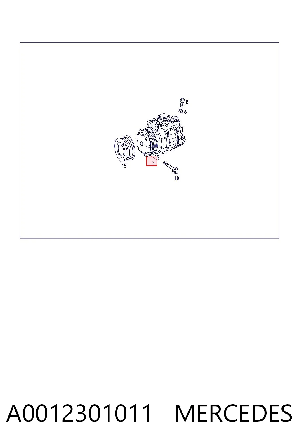 A0012301011 Mercedes Compressor de aparelho de ar condicionado