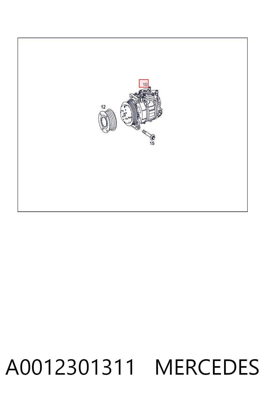 A0012301311 Mercedes Compressor de aparelho de ar condicionado