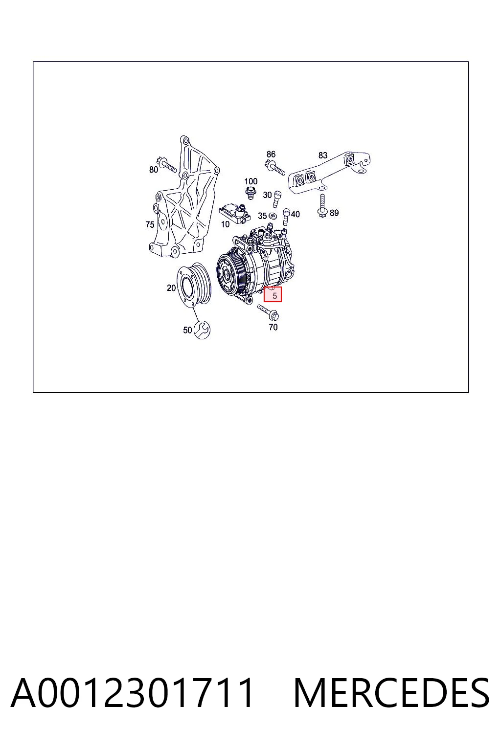 A0012301711 Mercedes Compressor de aparelho de ar condicionado