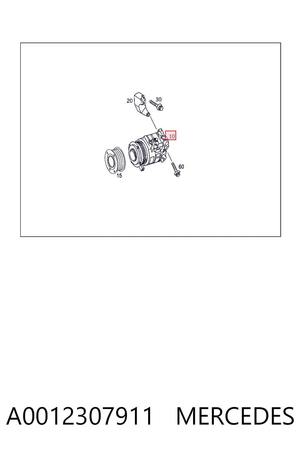A0012307911 Mercedes Compressor de aparelho de ar condicionado