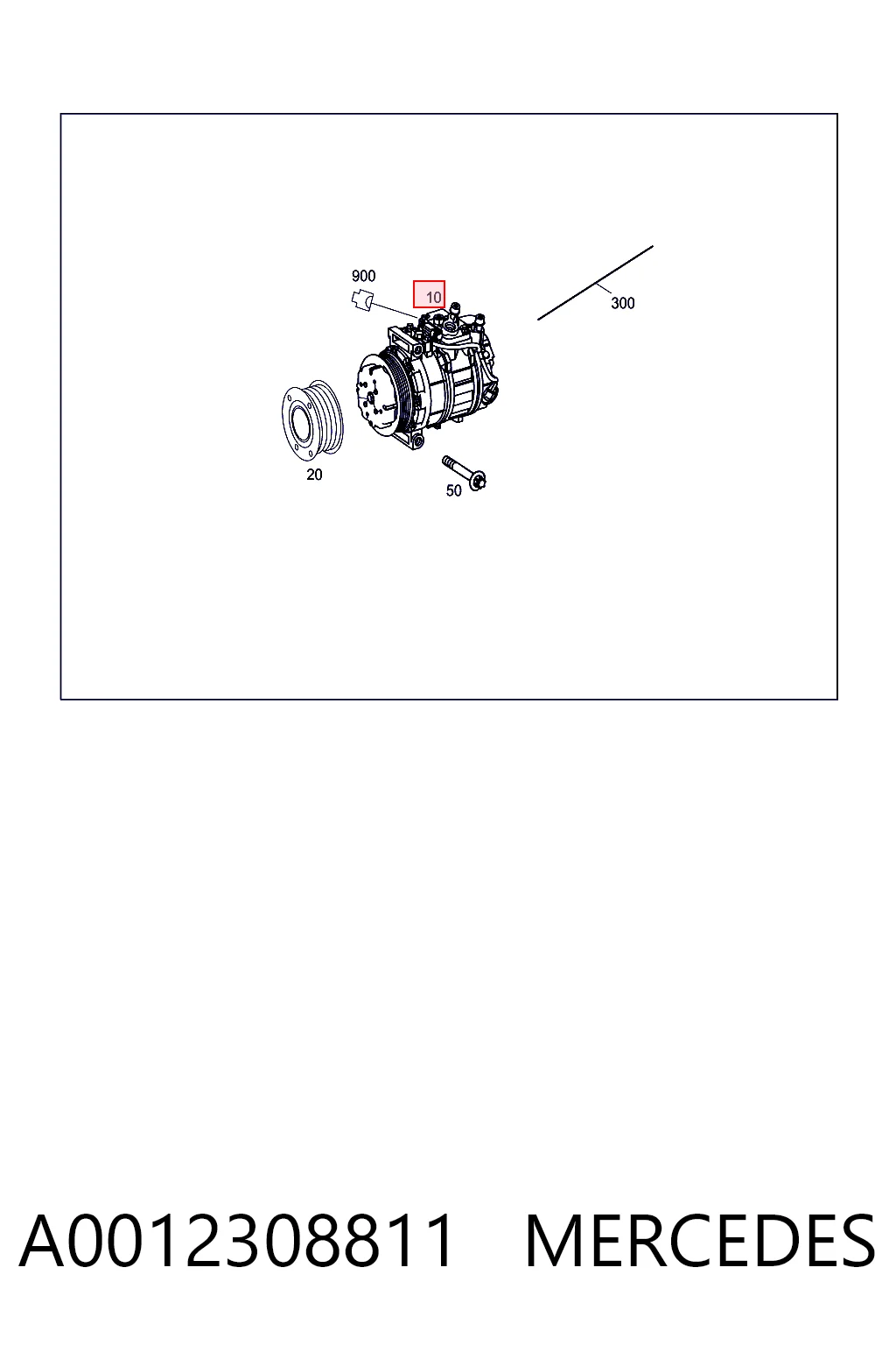 A0012308811 Mercedes Compressor de aparelho de ar condicionado
