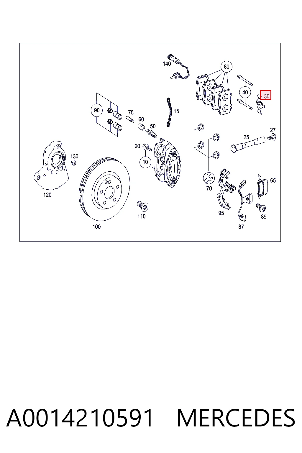 Compre Kit de molas de fixação de sapatas de disco dianteiras Mercedes S 