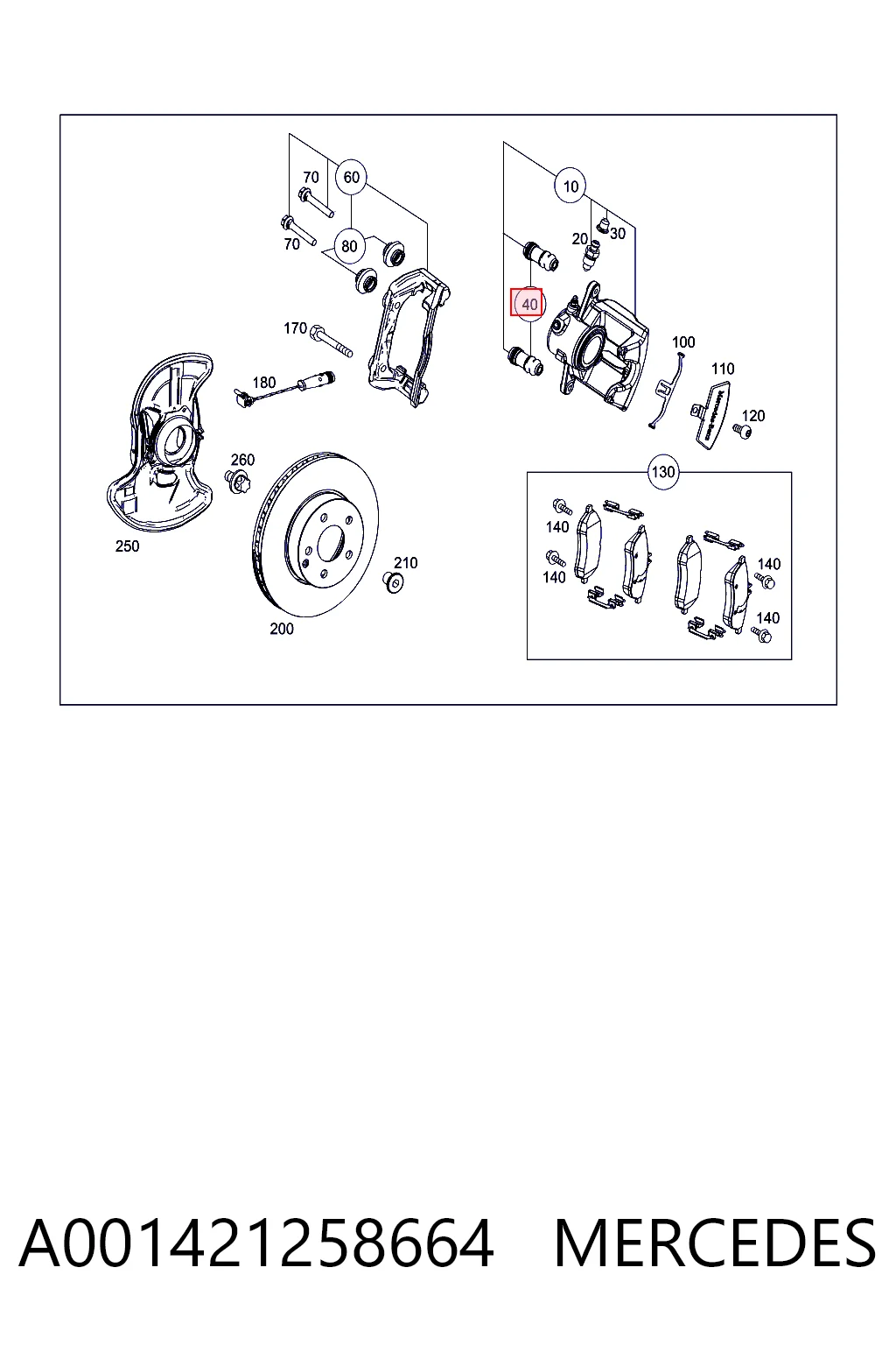 Kit de reparação de suporte do freio dianteiro para Mercedes E W212