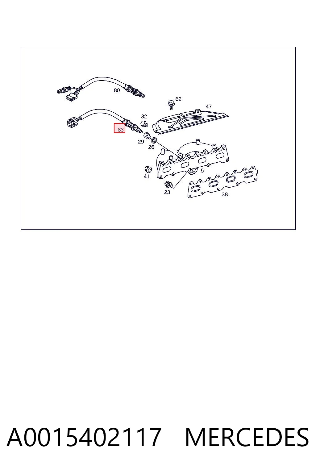 Sonda lambda, sensor de oxigênio até o catalisador 457 NGK