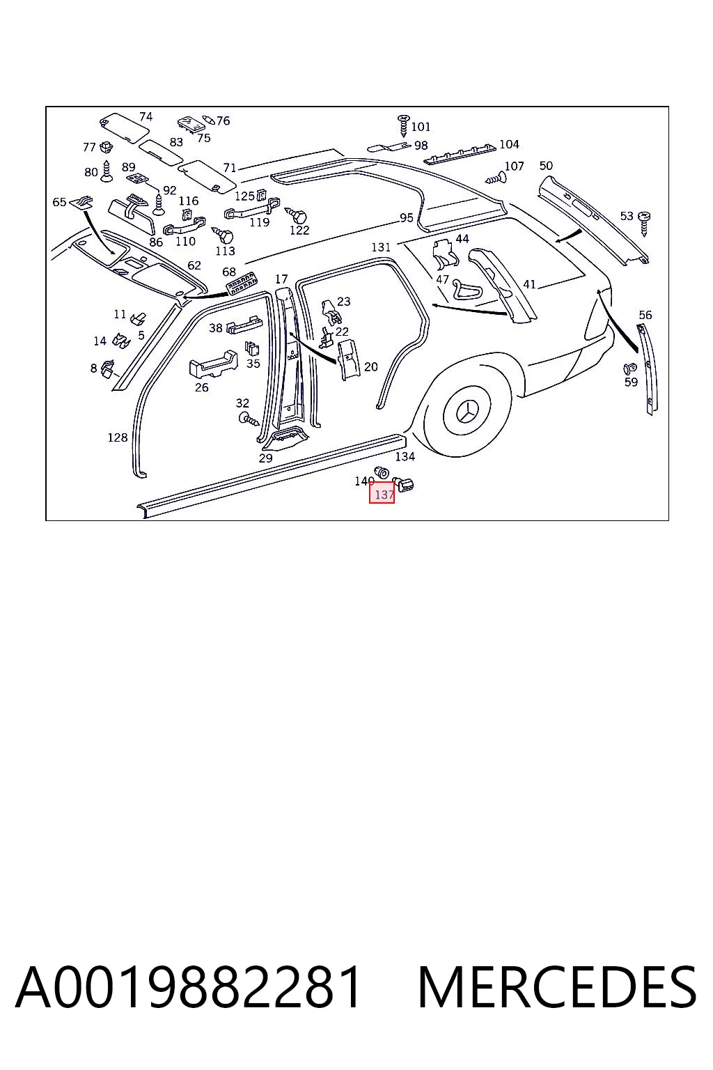 A0019882281 Mercedes