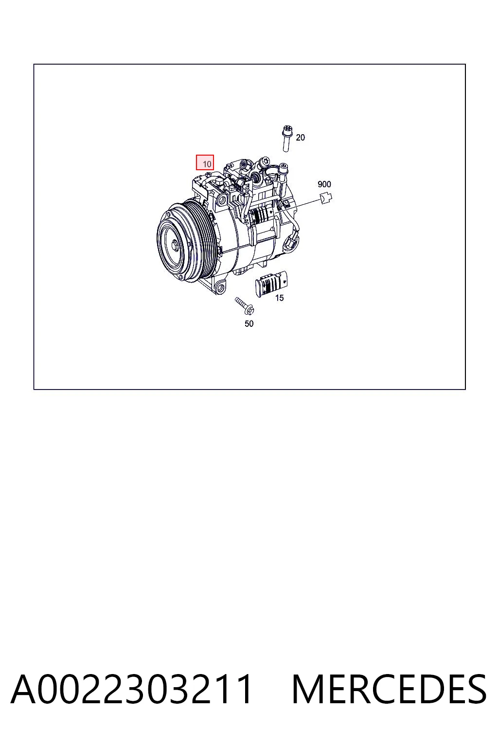 A0022303211 Mercedes Compressor de aparelho de ar condicionado
