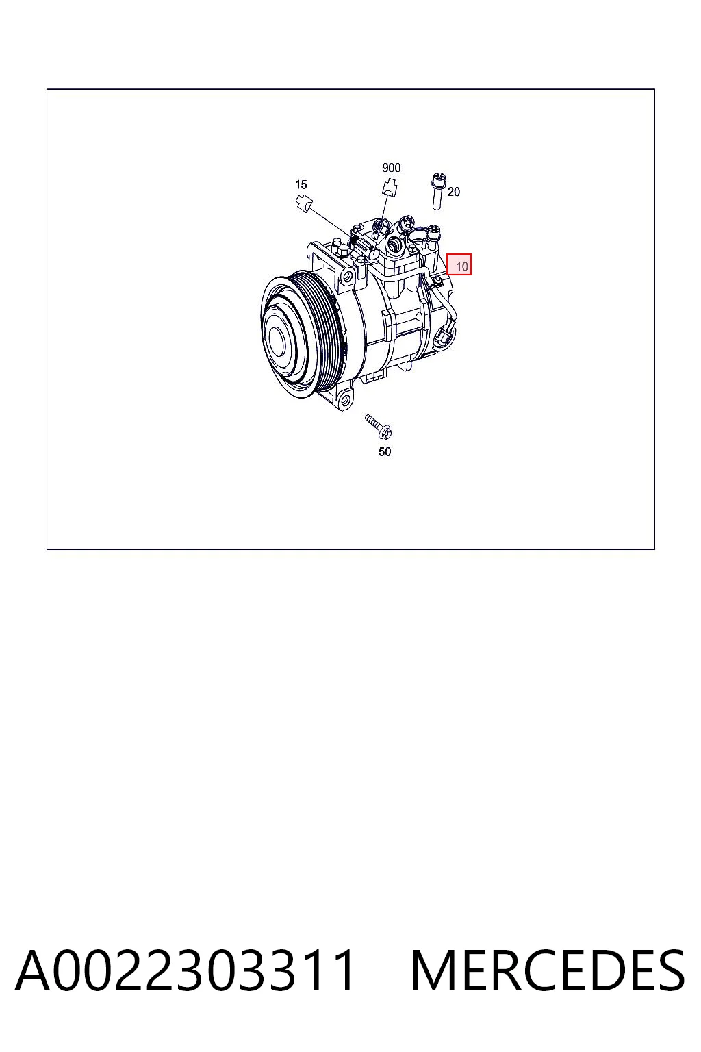 A0022303311 Mercedes Compressor de aparelho de ar condicionado