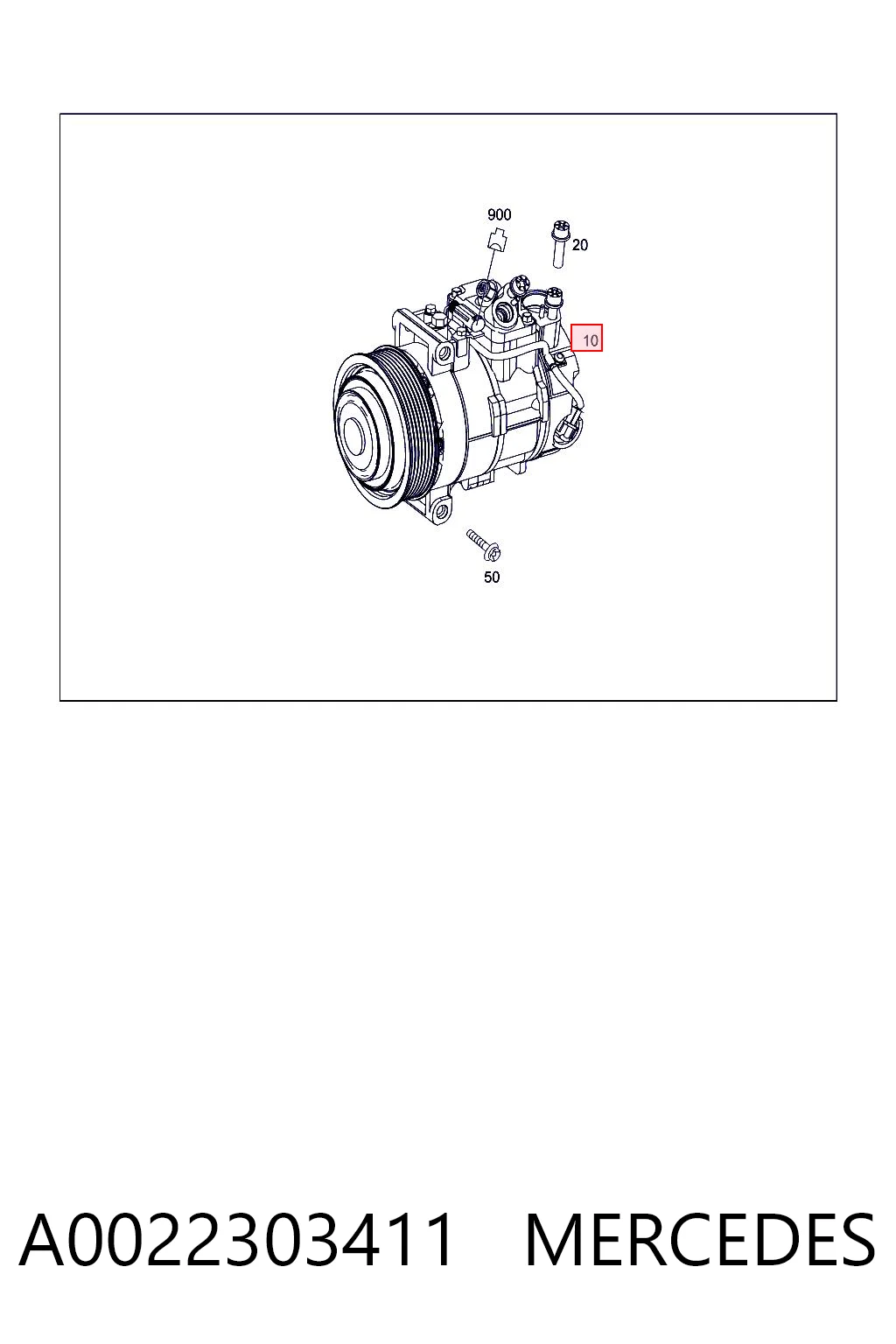 A0022303411 Mercedes Compressor de aparelho de ar condicionado