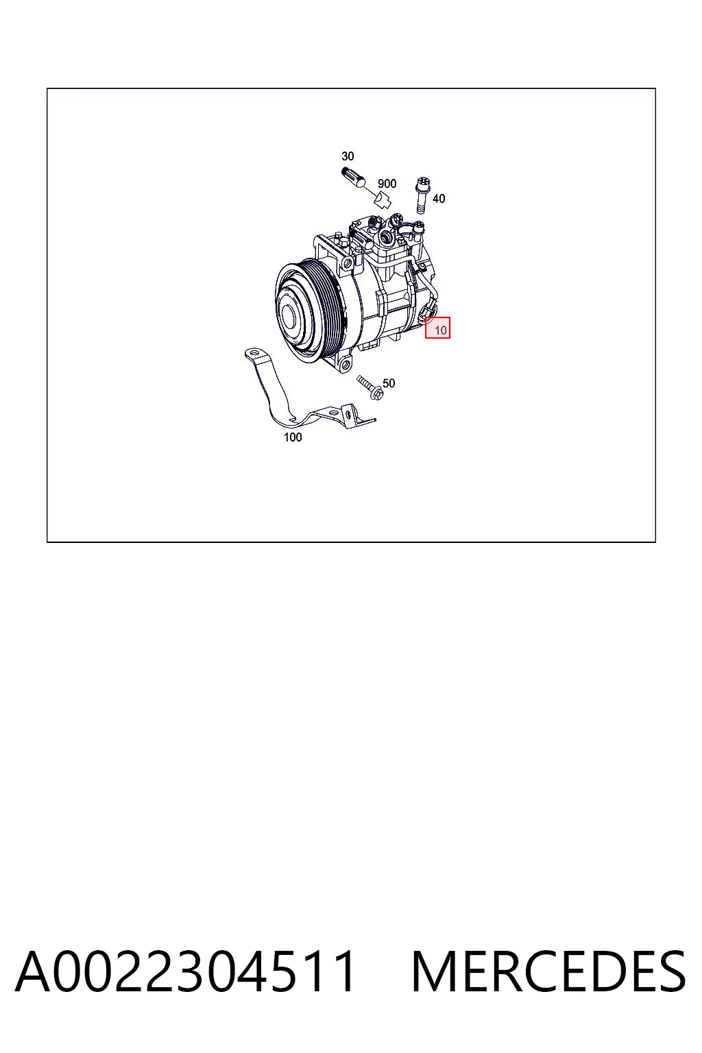 A0022304511 Mercedes Compressor de aparelho de ar condicionado