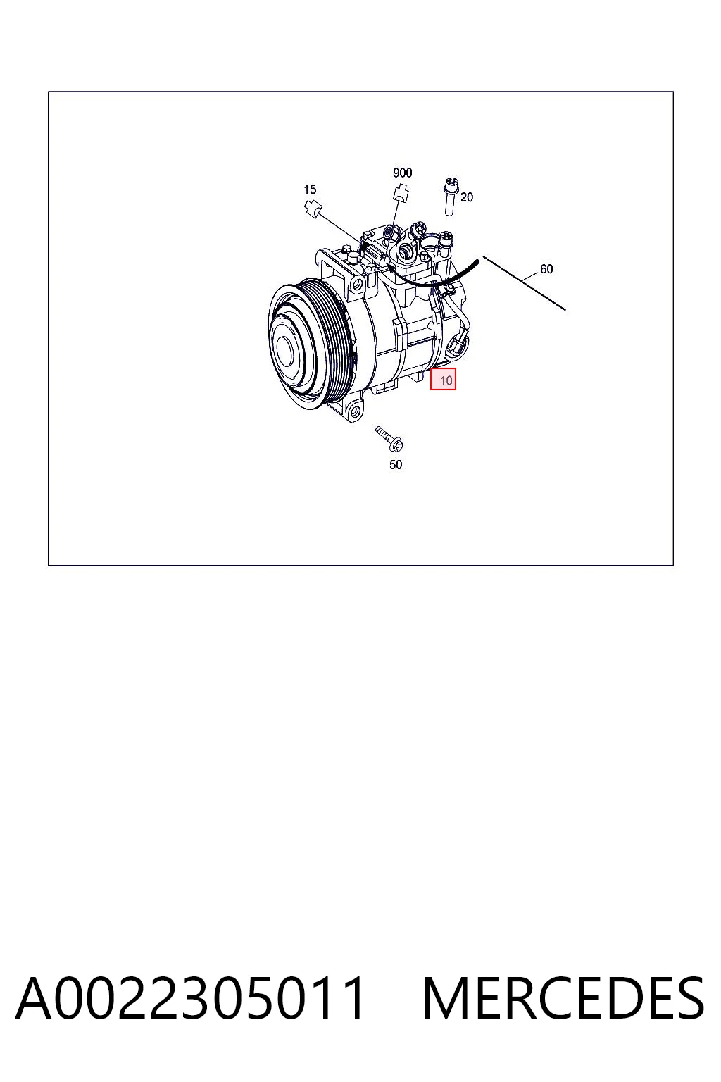 A0022305011 Mercedes Compressor de aparelho de ar condicionado