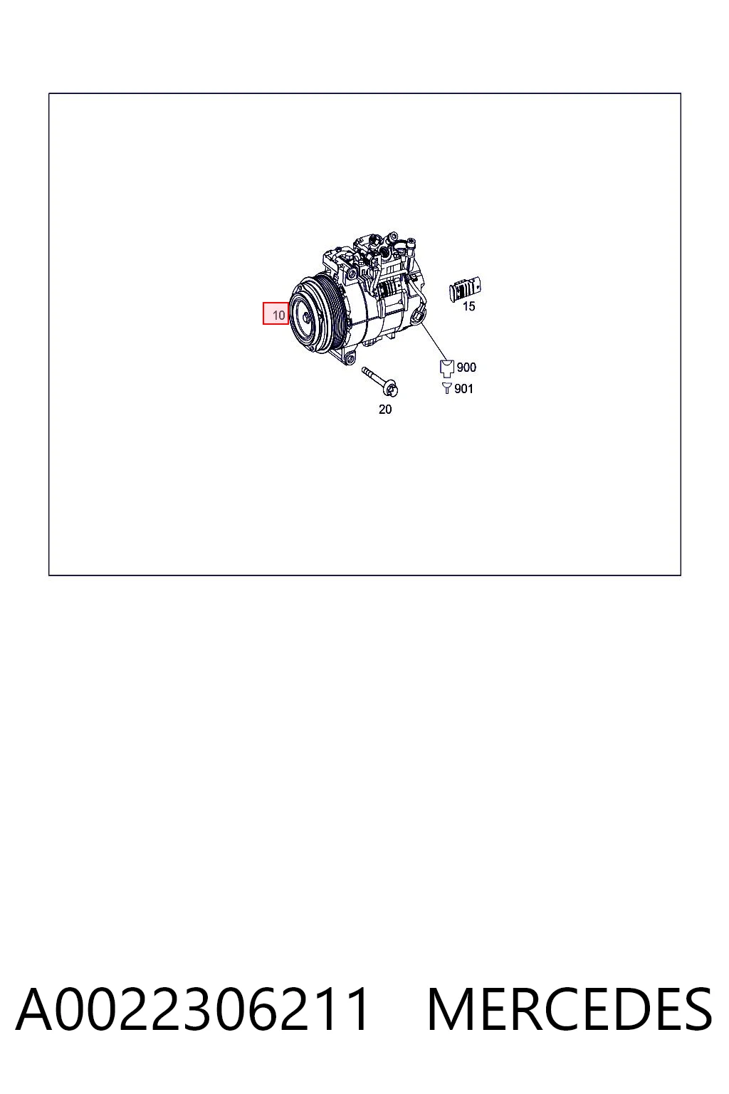 A0022306211 Mercedes Compressor de aparelho de ar condicionado