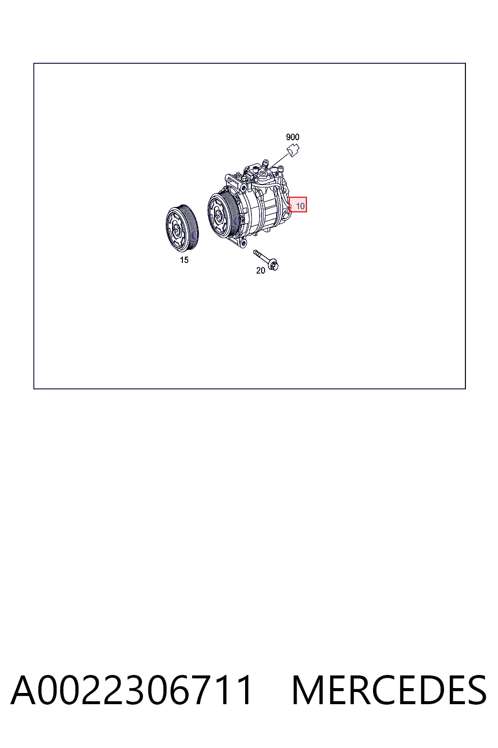 A0022306711 Mercedes Compressor de aparelho de ar condicionado