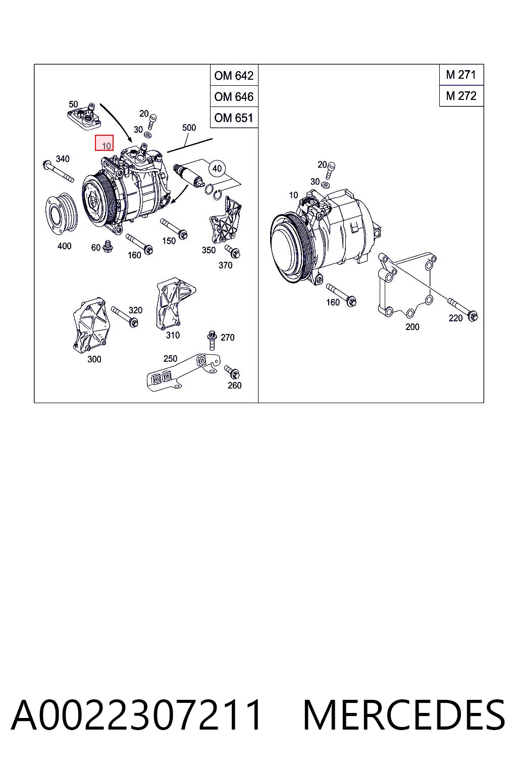 A0022307211 Mercedes Compressor de aparelho de ar condicionado
