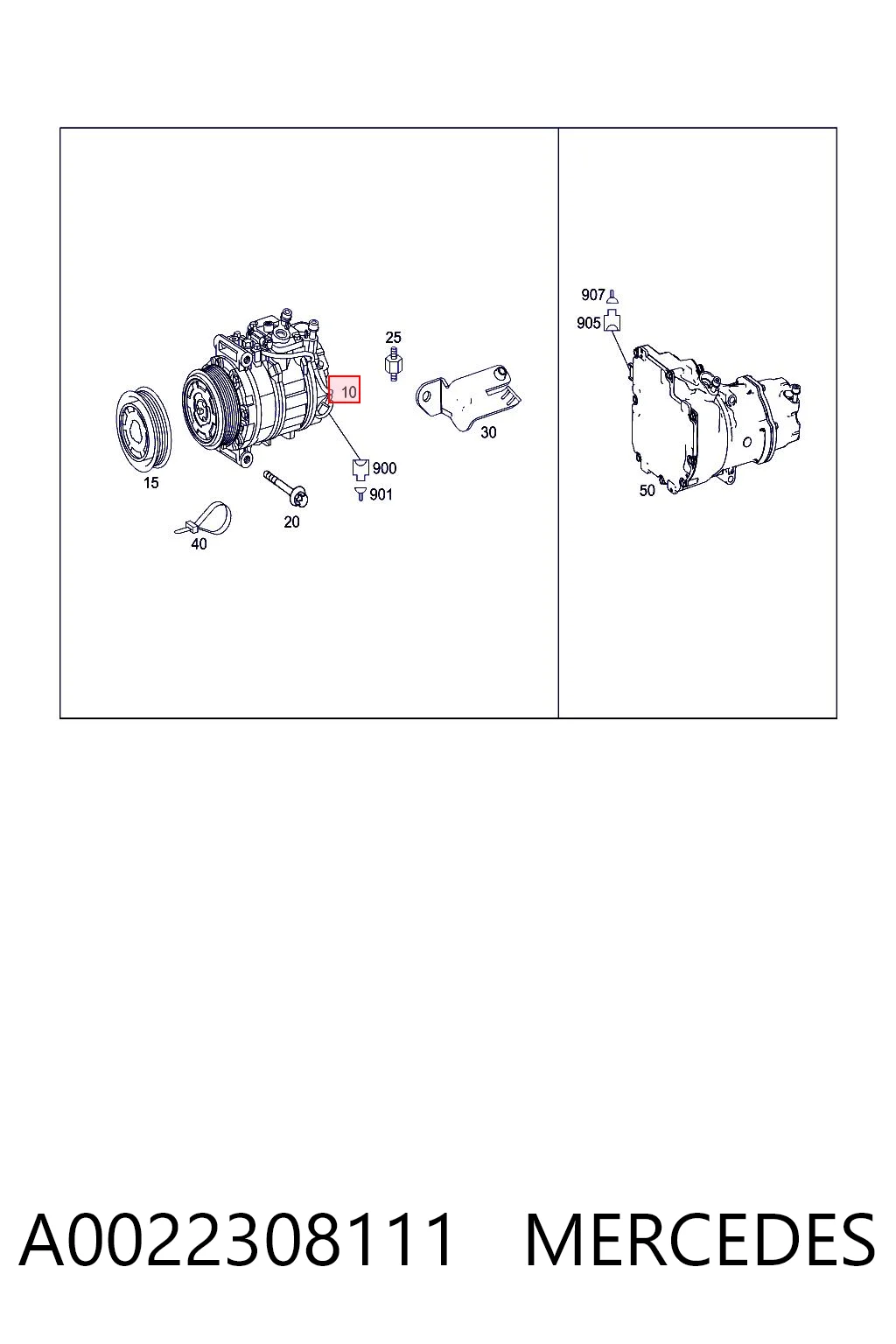 A0022308111 Mercedes Compressor de aparelho de ar condicionado