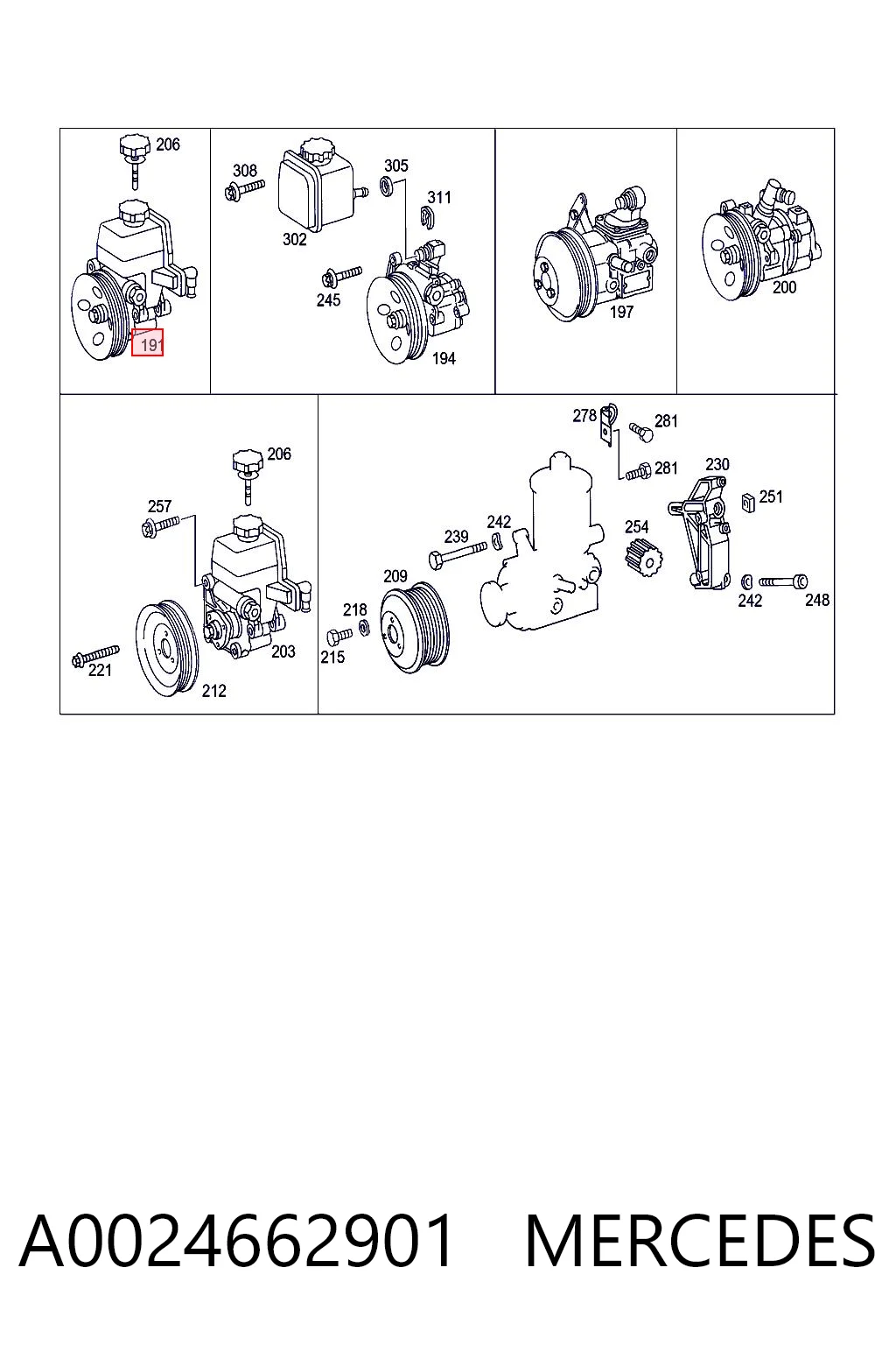 A0024662901 Mercedes Bomba da Direção hidrâulica assistida