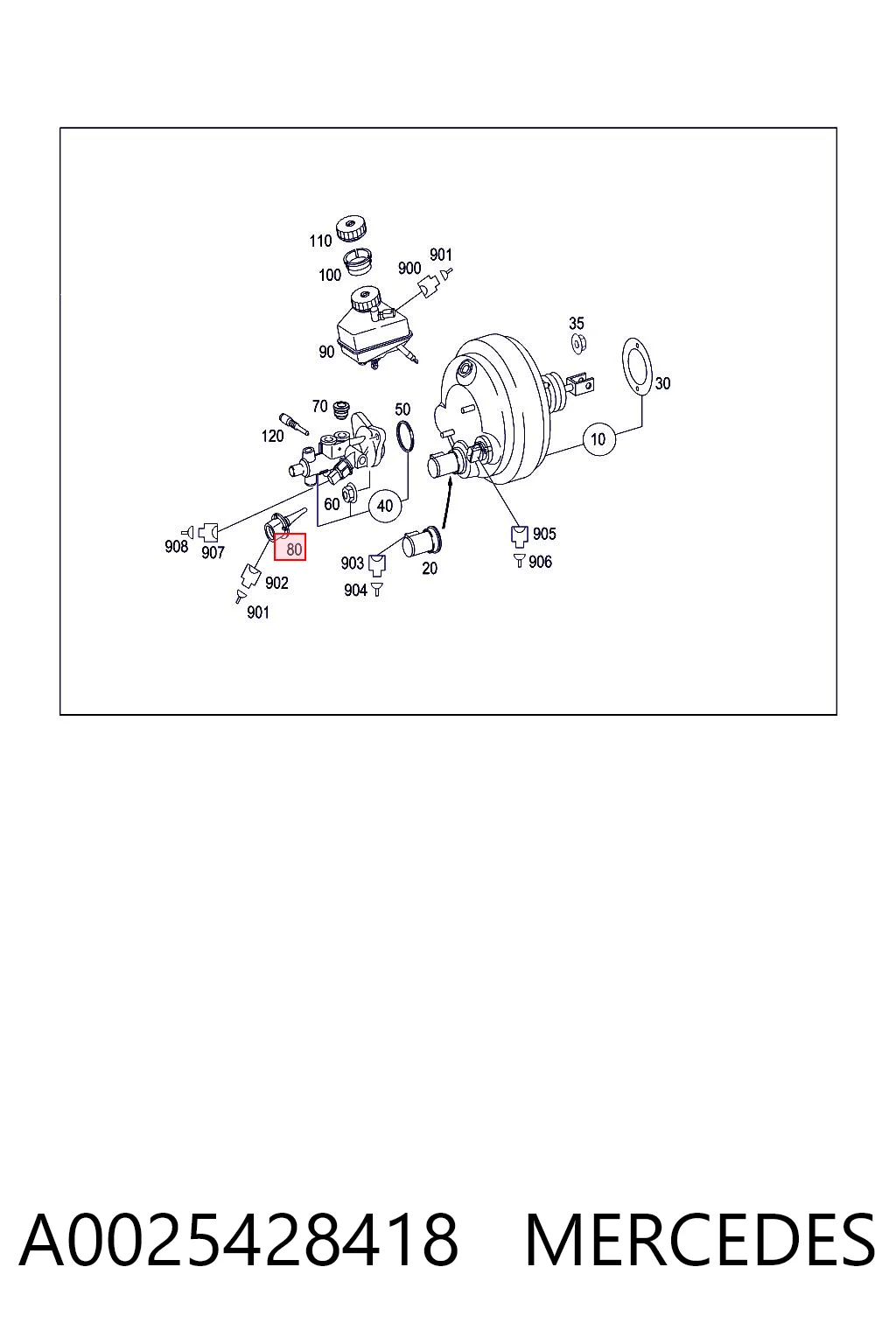 A0025428418 Mercedes Sensor de pressão de fluido de freio