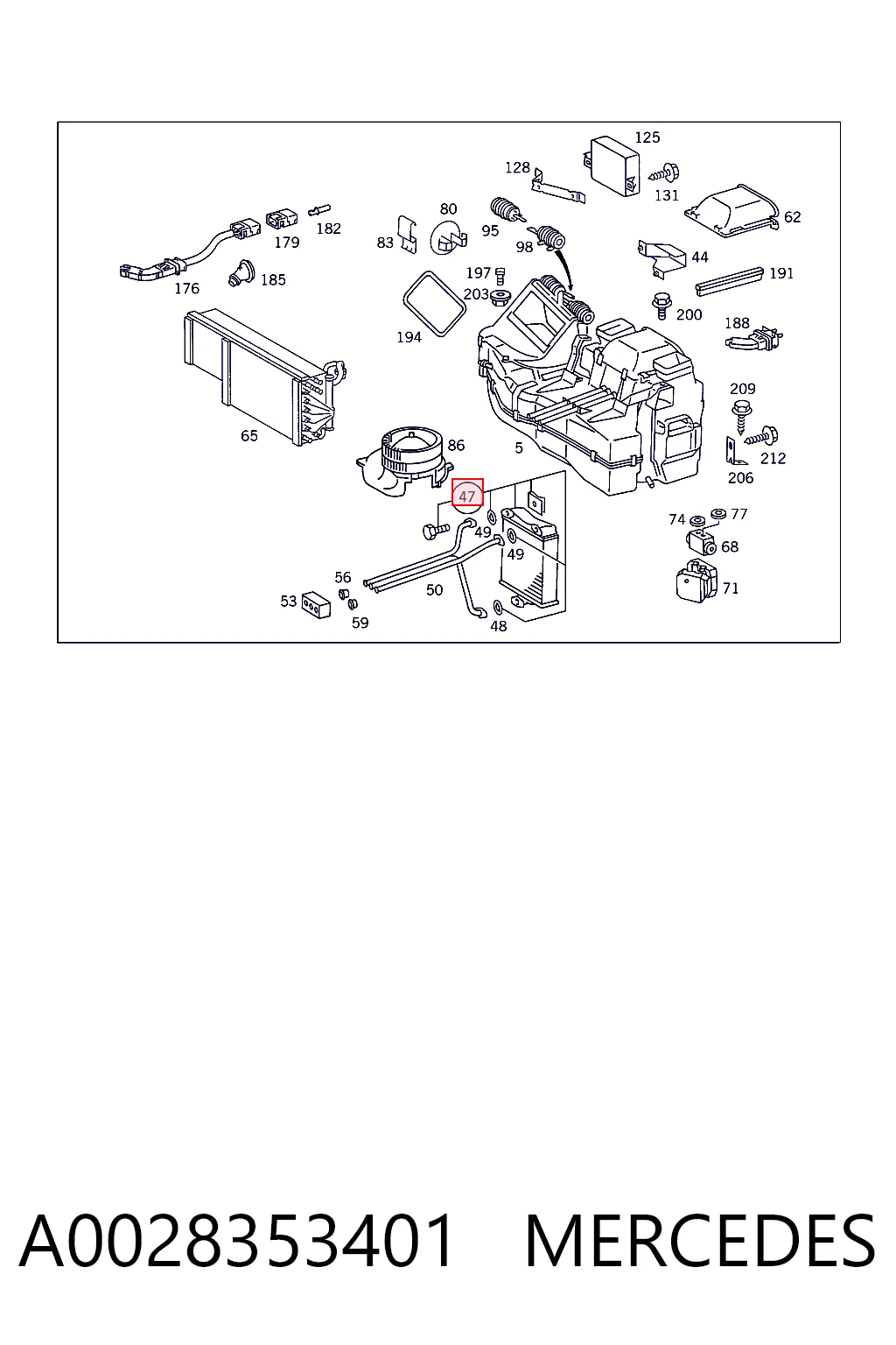 A0028353401 Mercedes Radiador de forno (de aquecedor)