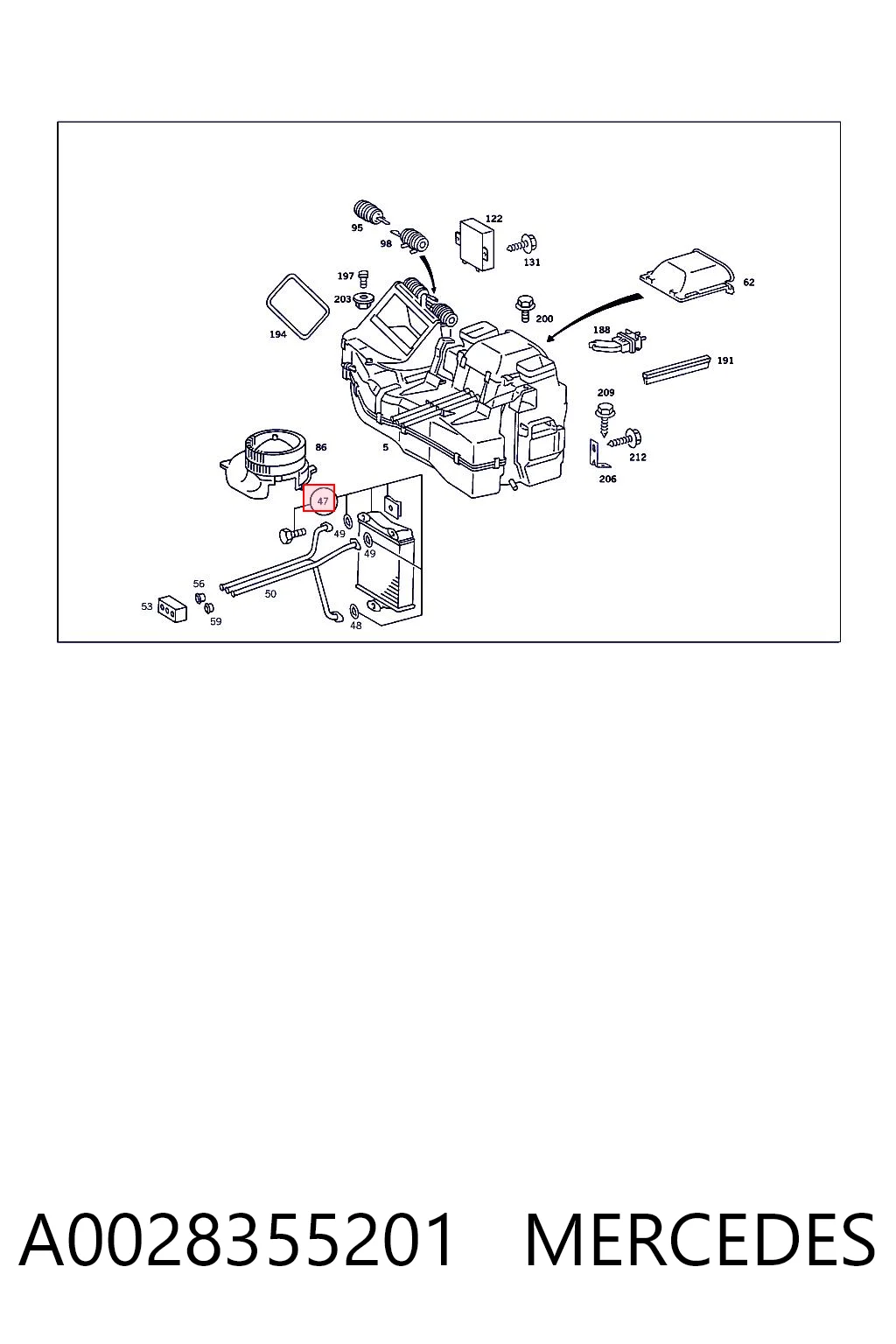 A0028355201 Mercedes Radiador de forno (de aquecedor)