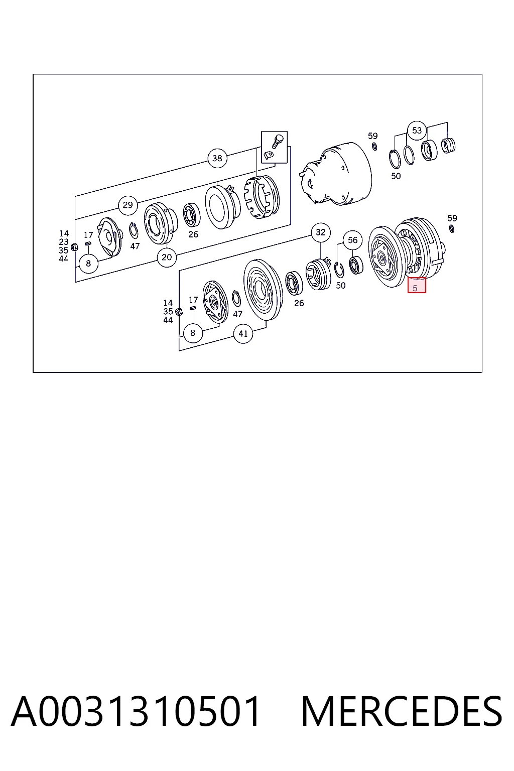 A0031310501 Mercedes Compressor de aparelho de ar condicionado