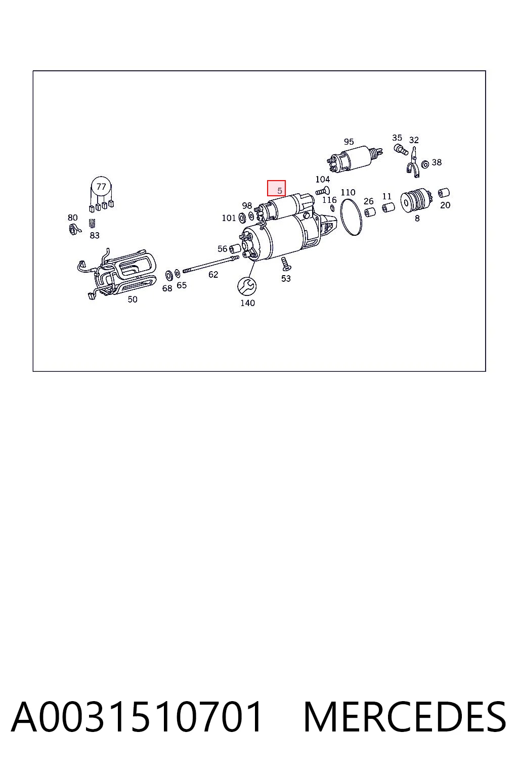 A0031510701 Mercedes Motor de arranco