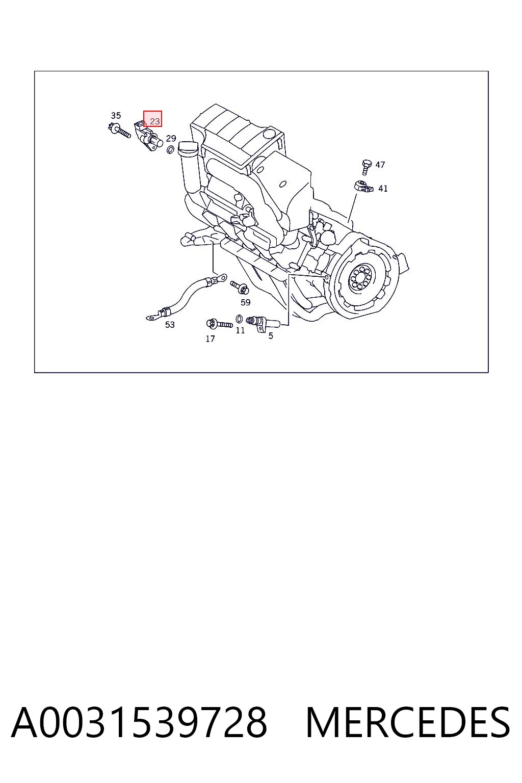 A0031539728 Mercedes Sensor de posição da árvore distribuidora
