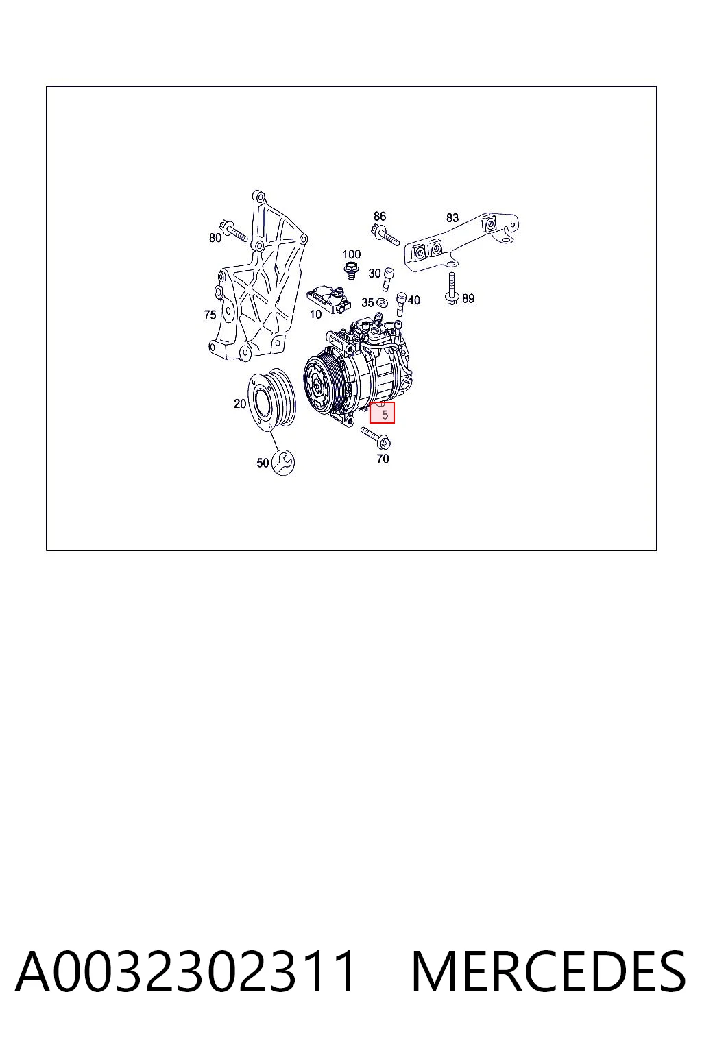 A0032302311 Mercedes Compressor de aparelho de ar condicionado