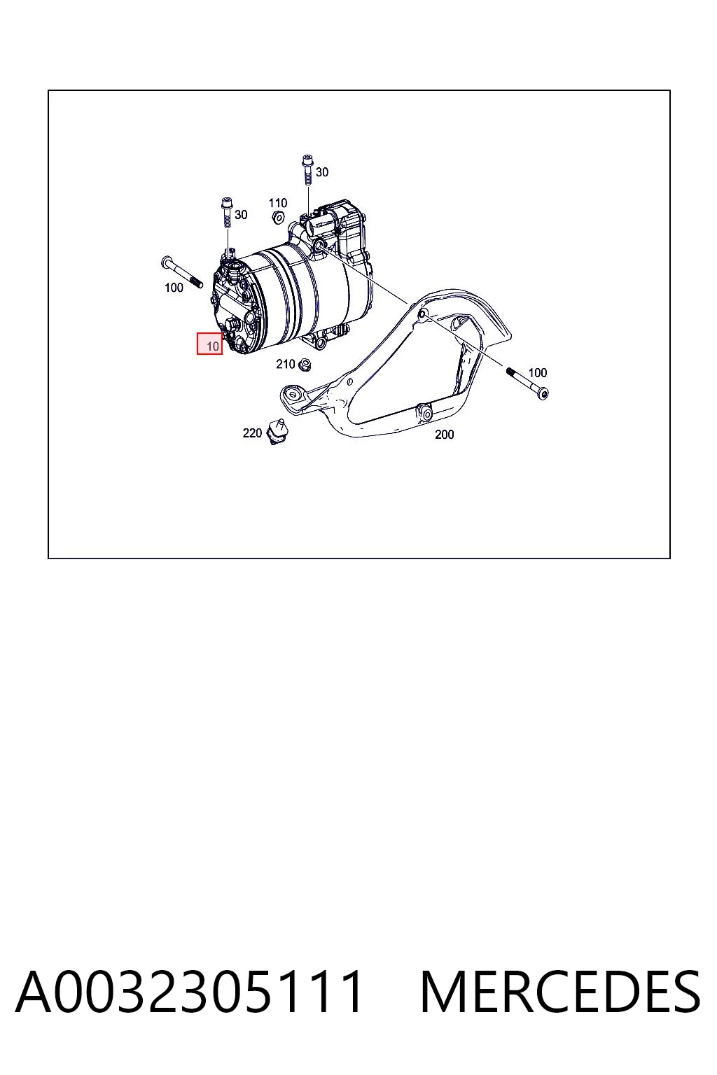 A0032305111 Mercedes Compressor de aparelho de ar condicionado